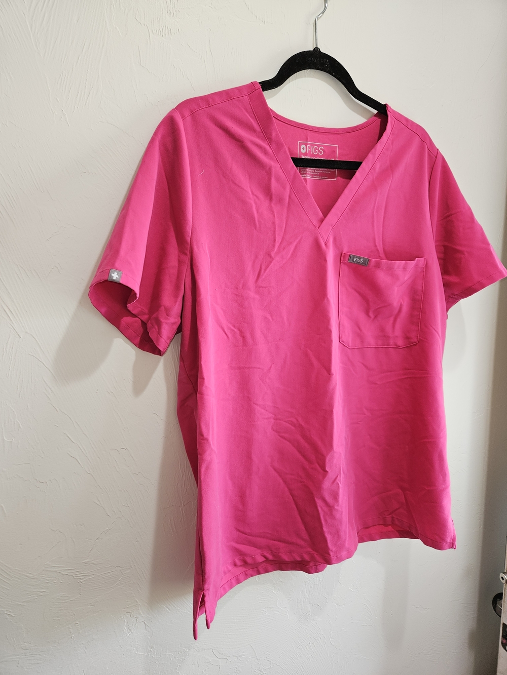 FIGS Scrubs Set Hot Pink V-Neck Top & Jogger Pants Womens Size XL Extra Large - Picture 6 of 15